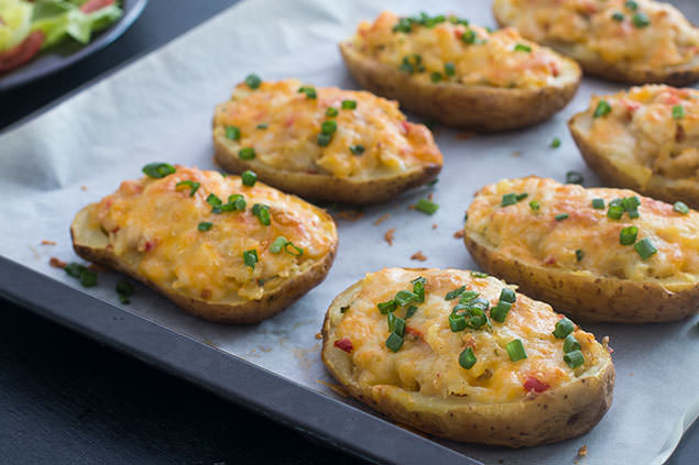 Chicken Stuffed Baked Potatoes and Cheese