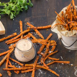 Baked Parmesan Sweet Potato Fries