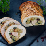 Turkey Roulade with Cranberry and Spinach Stuffing