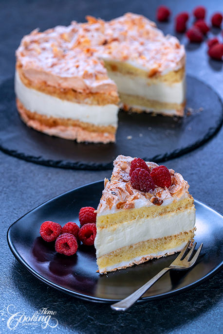 Kvæfjordkake -  Norwegian Verdens Beste - World's Best Cake Slice