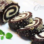 Walnut Chocolate Rolls with White Filling