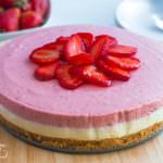 No-Bake White Chocolate Strawberry Mousse Cake