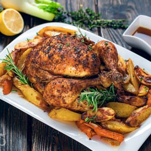 Whole fried chicken