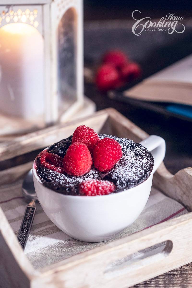 1 Minute - Chocolate Raspberry Mug Cake vertical