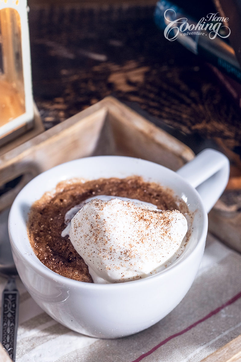 1-Minute Snickerdoodle Mug Cake with Whipped Cream 