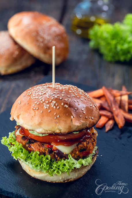 Veggie Burgers - Sweet Potato Burger Patties Slice