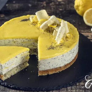 Lemon Poppy Seed Mousse Cake