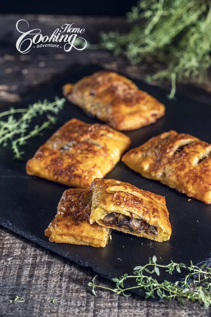 Caramelized Onion and Mushroom Puff Pastry Hand Pies slice