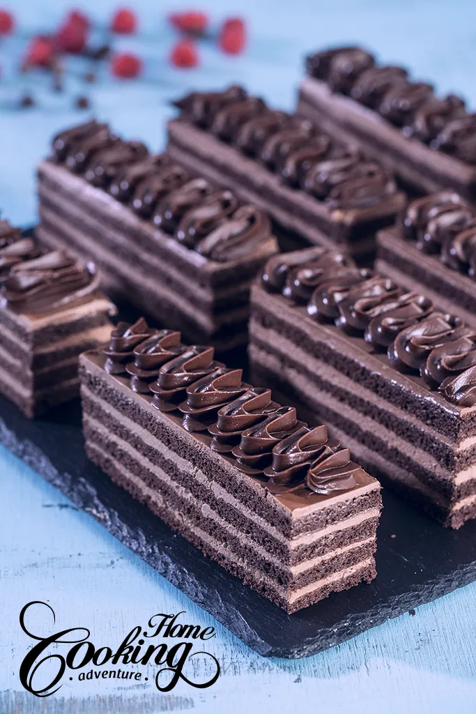 chocolate layer cake slice