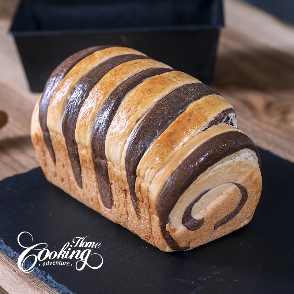 chocolate swirl milk bread square