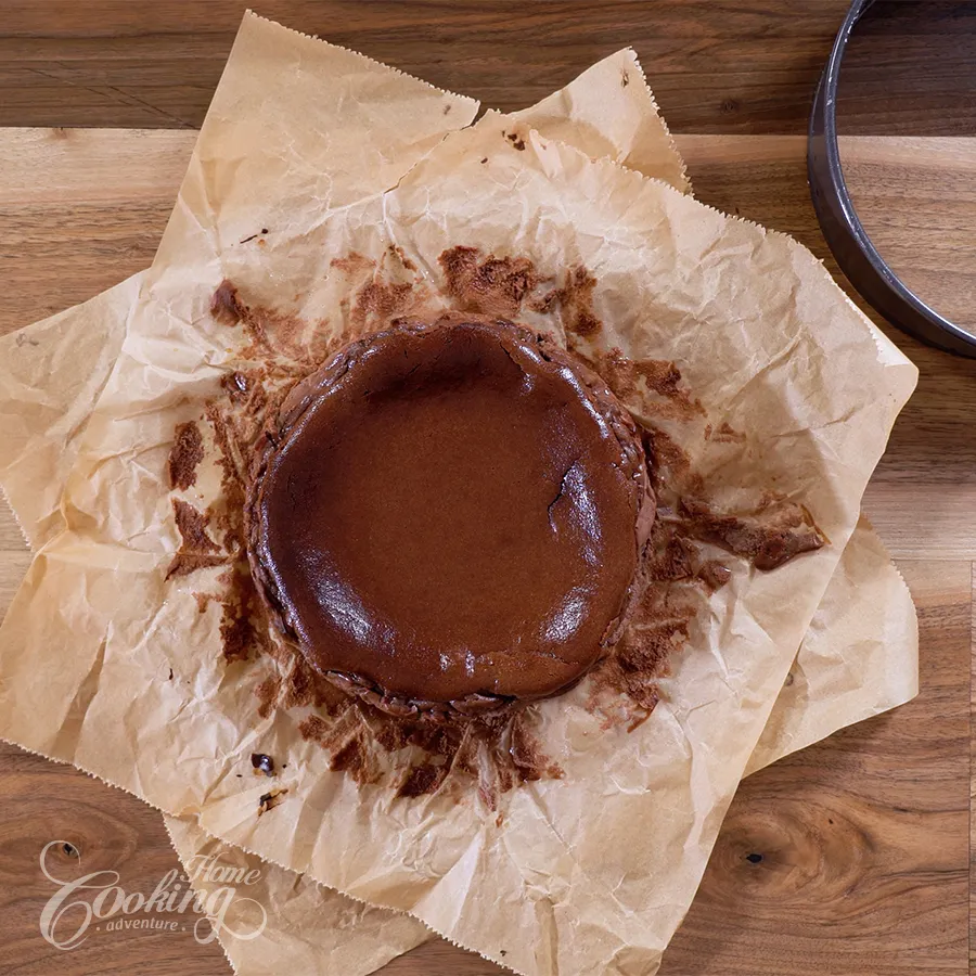 Chocolate Basque Burnt Cheesecake - step22