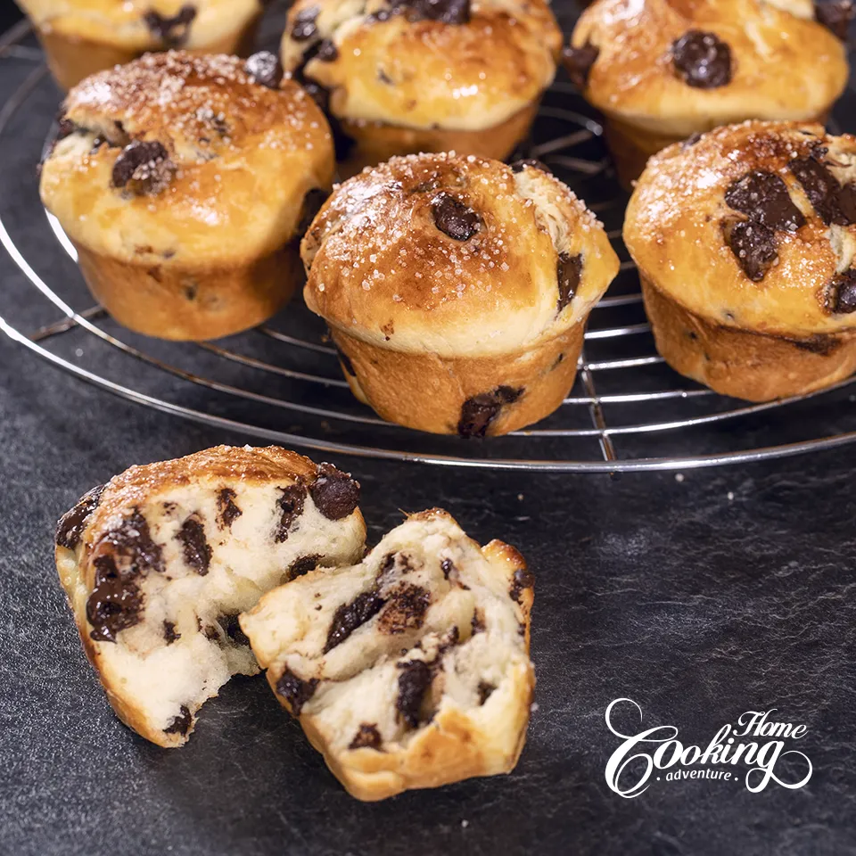 Muffin Pan Chocolate Brioches - Yeast Chocolate Brioches
