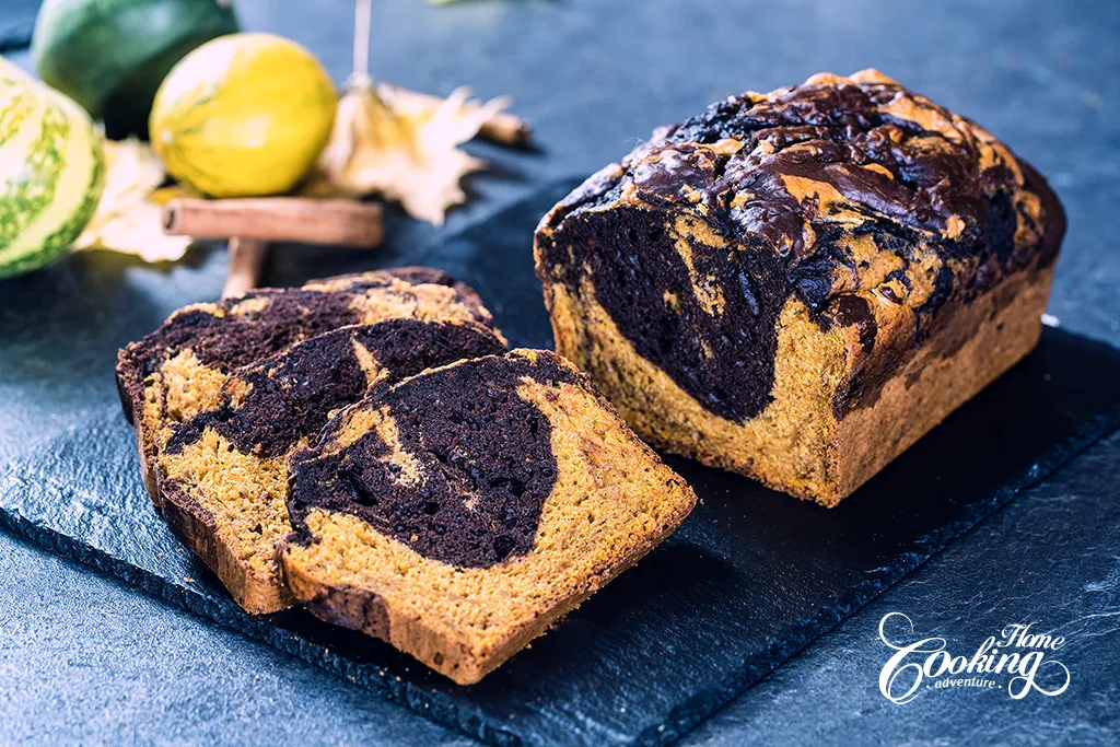 pumpkin chocolate marble cake