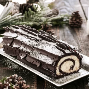 Chocolate Coconut Bûche de Noël - Christmas Yule Log