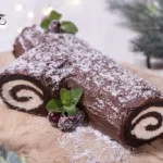 no-bake chocolate biscuit buche de noel