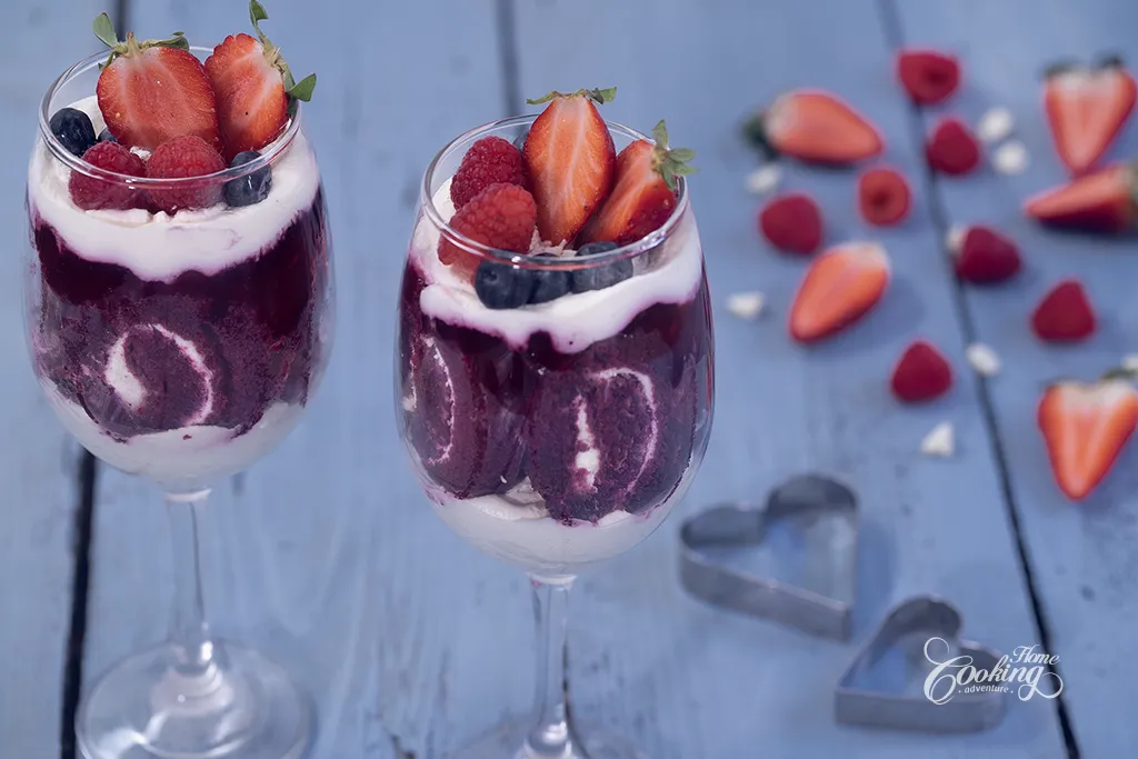 Red Velvet Trifle Cups for Valentine's Day