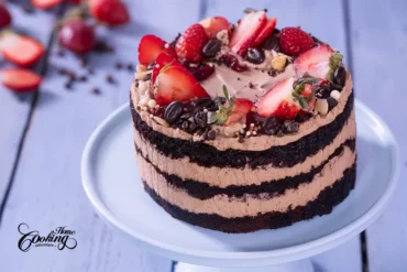 chocolate strawberry coffee layer cake