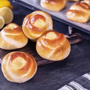 lemon custard rose sweet rolls