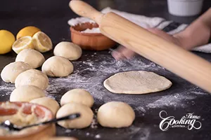 roll the dough into 4 inches diameter