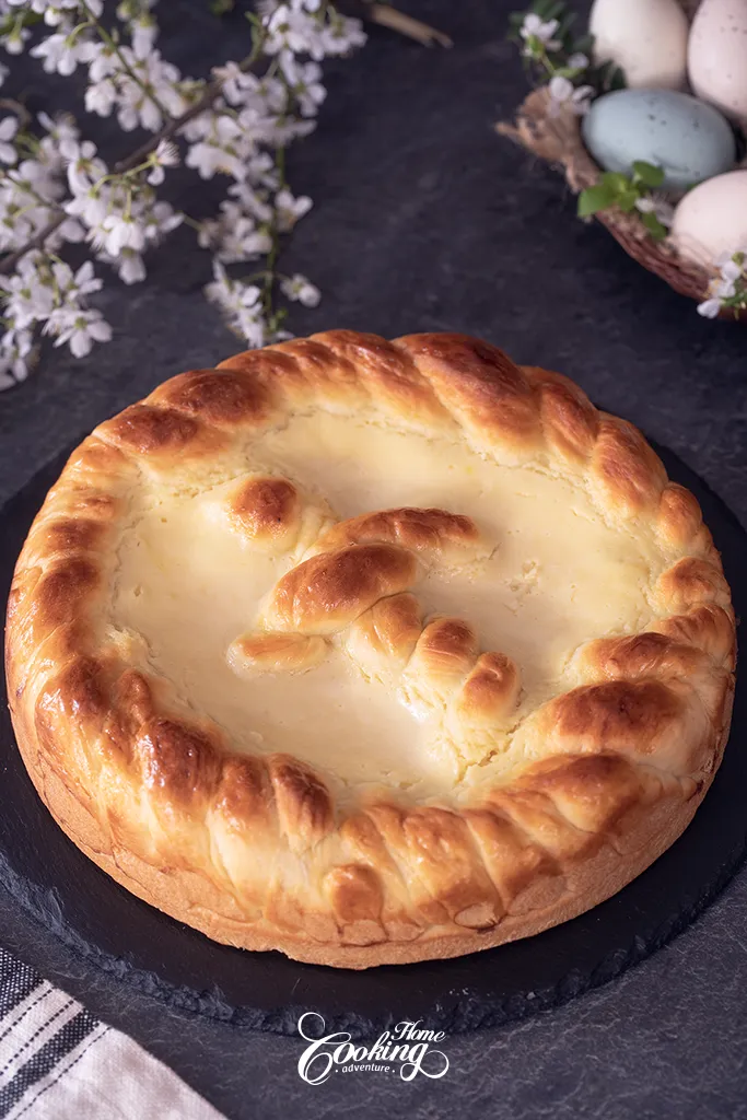 Pasca- Romanian Easter Bread with 
Cross on top