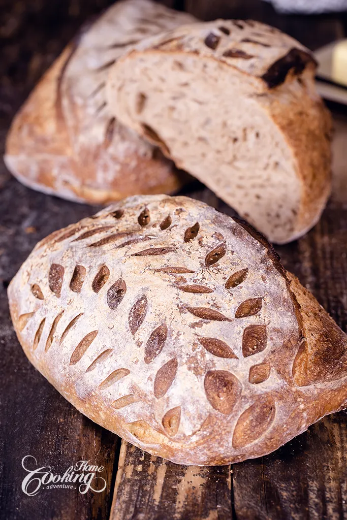 123 method sourdough bread with beautiful scoring