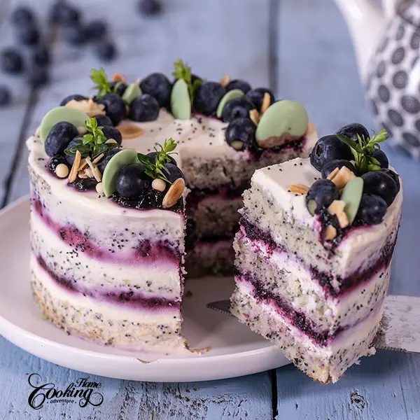 poppy seed blueberry cake section 