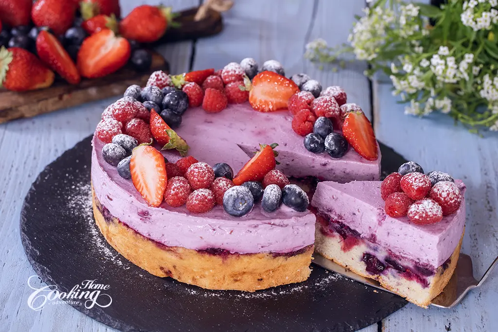 Berry Cream Cheese Mousse Cake