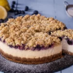 Blueberry Cheesecake with crisp topping