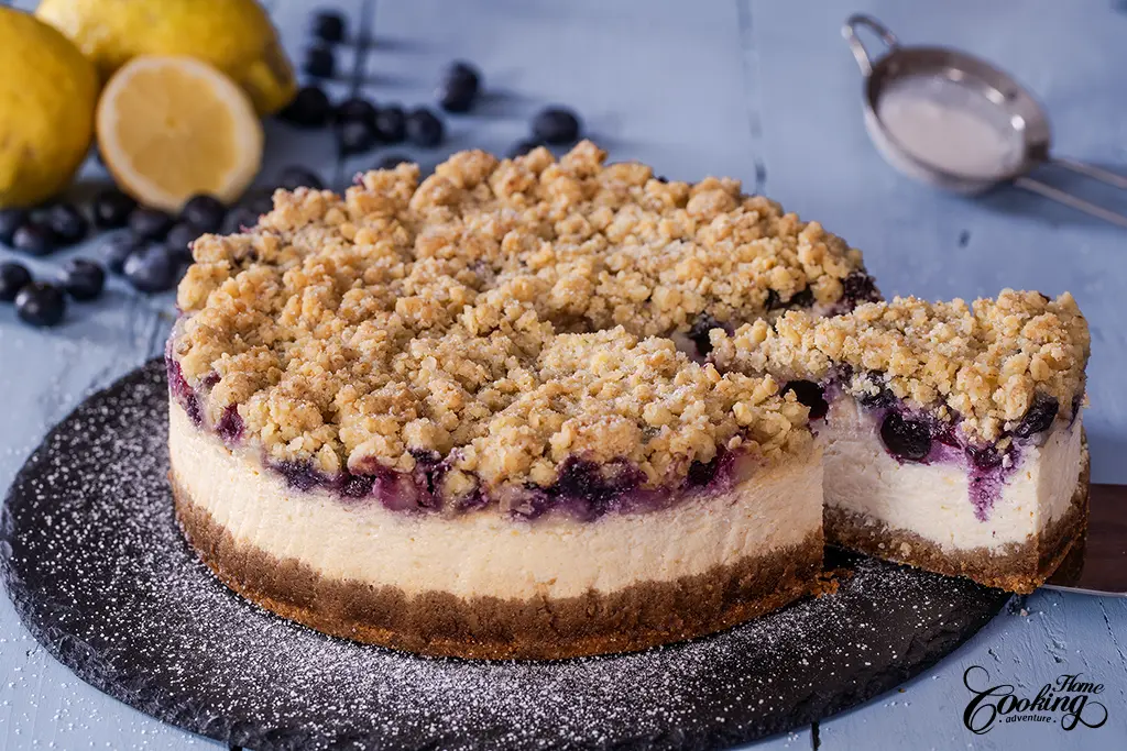 Blueberry Cheesecake with crisp topping