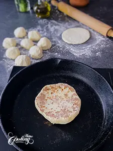 rolling the flatbreads