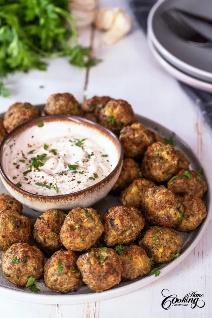 homemade meatballs with ground beef, pork and potato