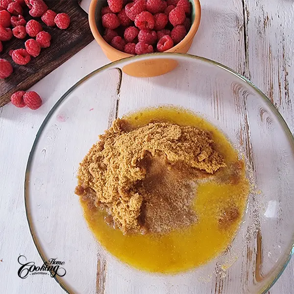 cookie crumbs with melted butter for the pie crust