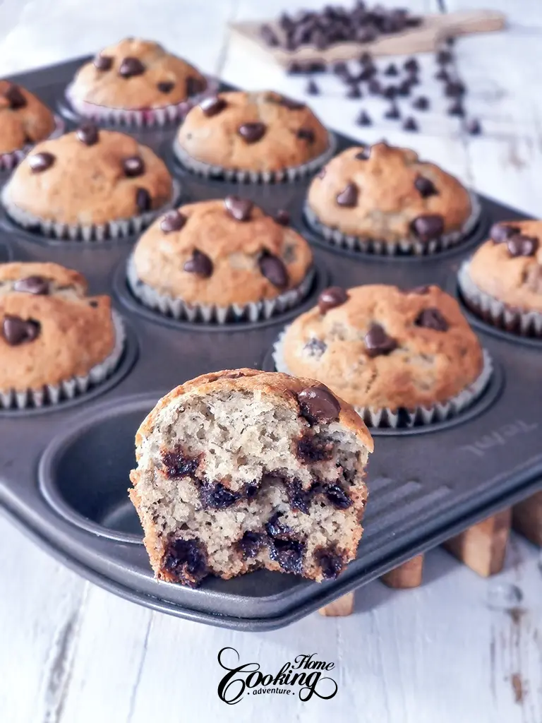 Banana Chocolate Chip Muffins - section 