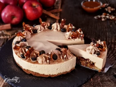 Apple Pecan Caramel Mousse Cake