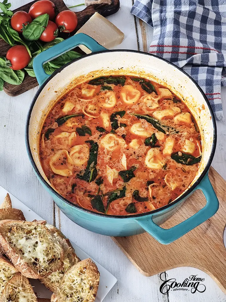 Tortellini Soup with Spinach and Italian Sausage