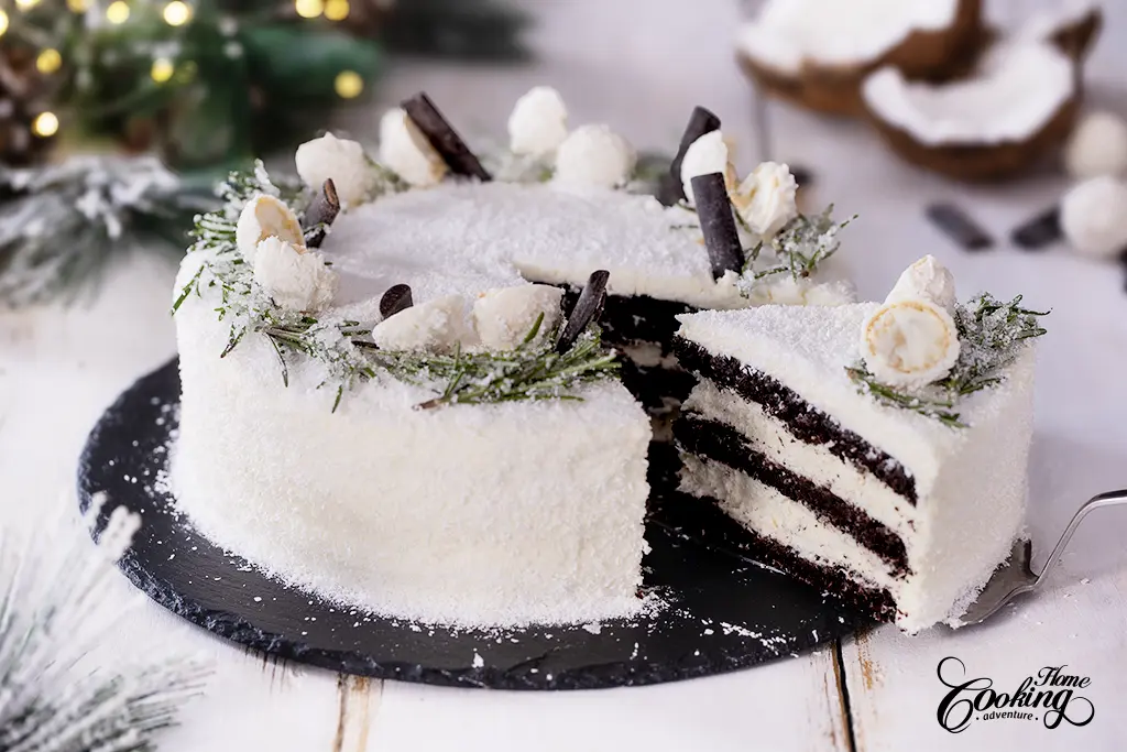 Chocolate Coconut Christmas Cake