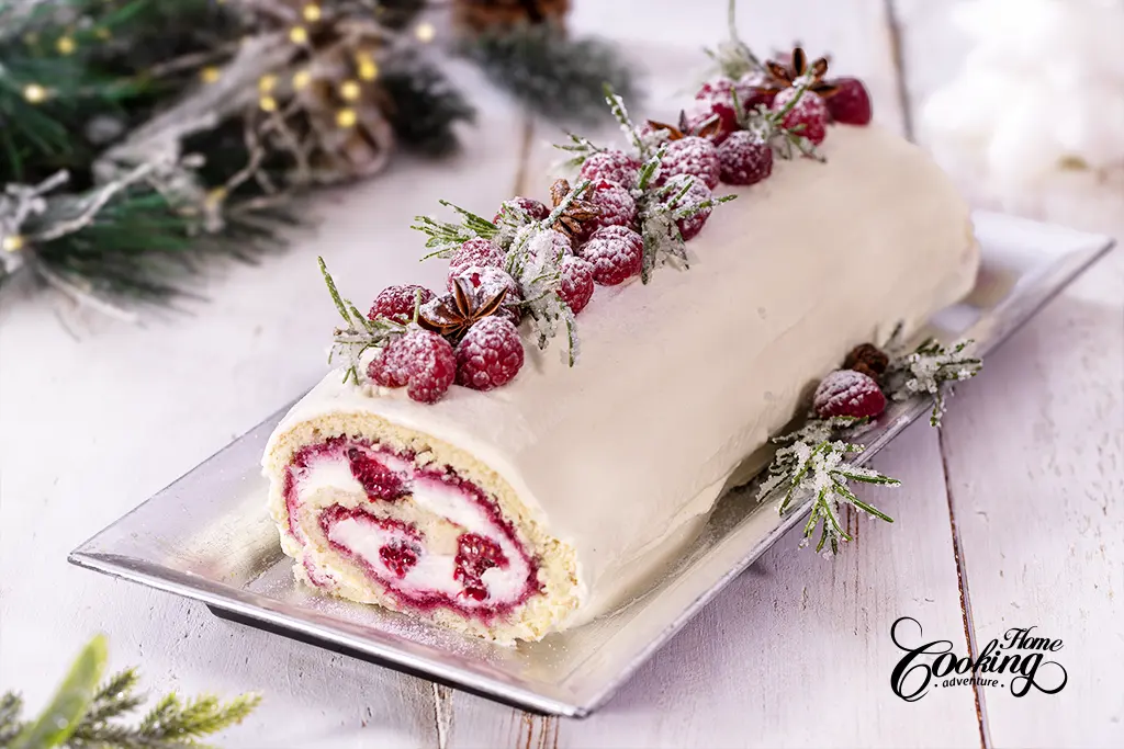 Christmas Raspberry Cake Roll