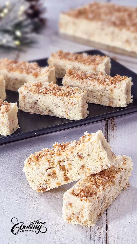 Coconut Fudge with caramelized coconut
