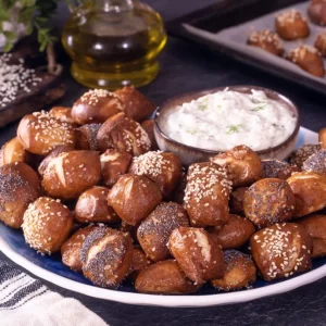 Soft Pretzel Bites with Cheese Dip