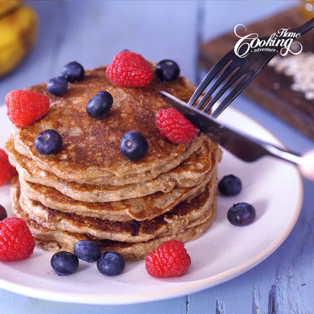 Banana Oatmeal Pancakes - stacks4