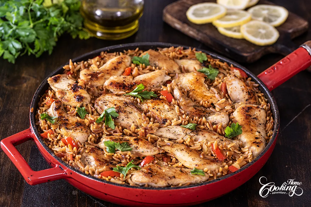 Toasted Orzo with Chicken - one pan dish