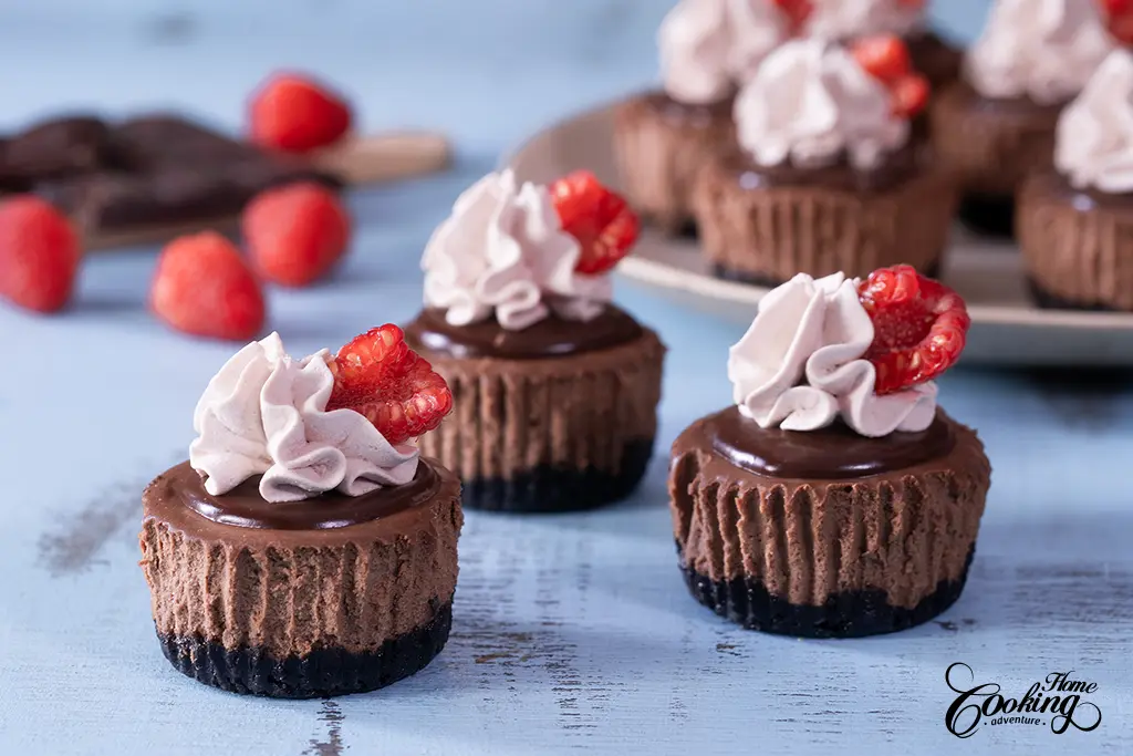 mini chocolate cheesecakes