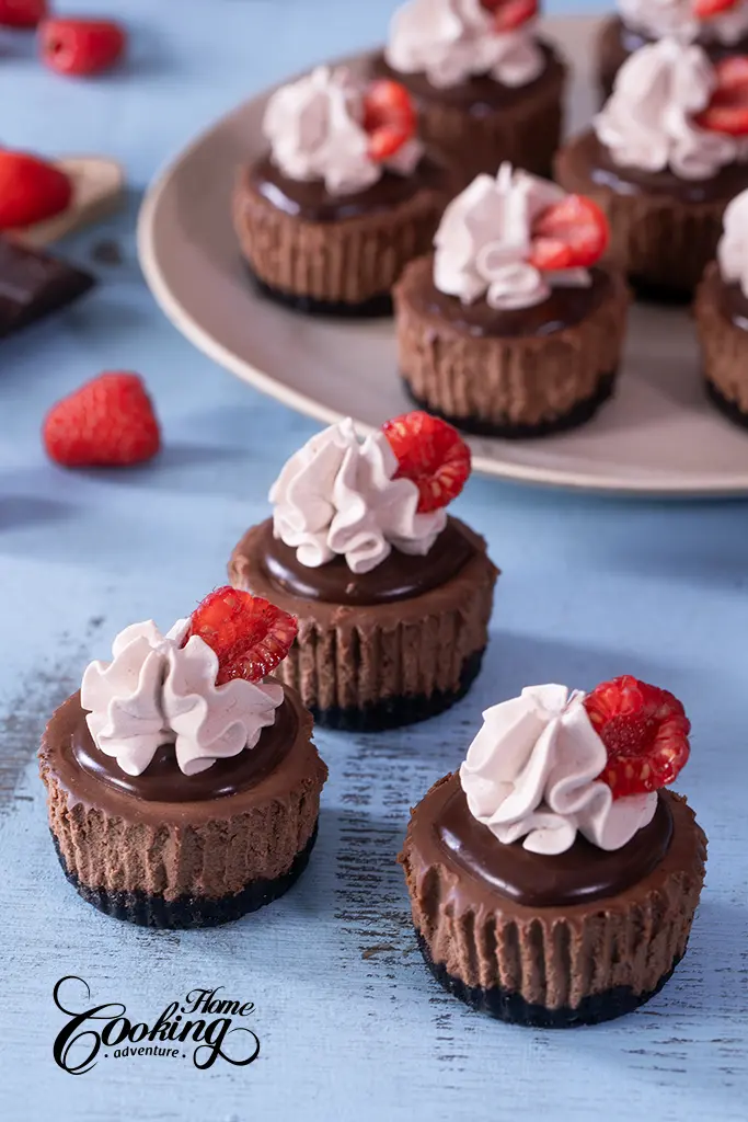 mini chocolate cheesecakes