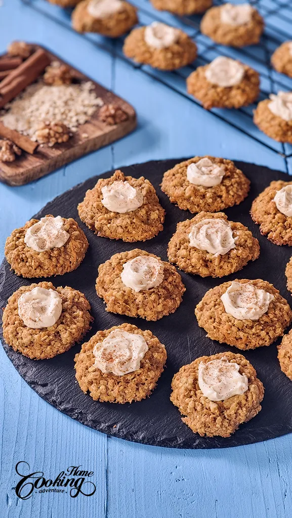 Carrot Cake Thumbprint Cookies with cream cheese filling