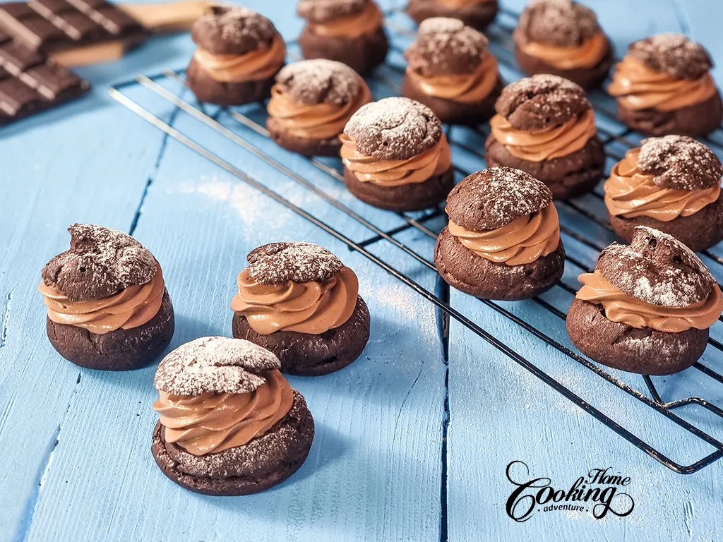Double Chocolate Cream Puffs - Home Cooking Adventure