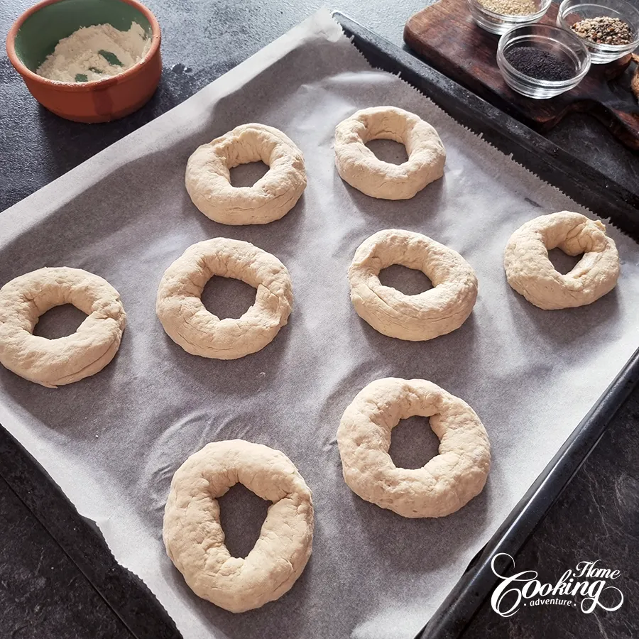 transfer bagels to the baking sheet