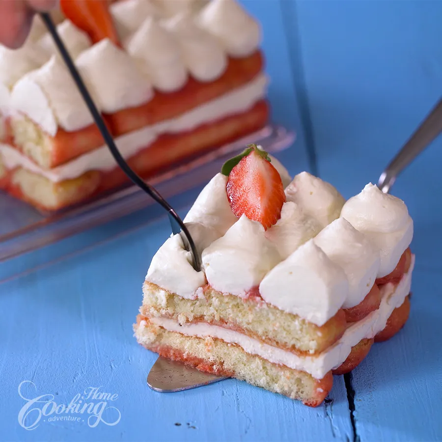 Strawberry Tiramisu - Slice
