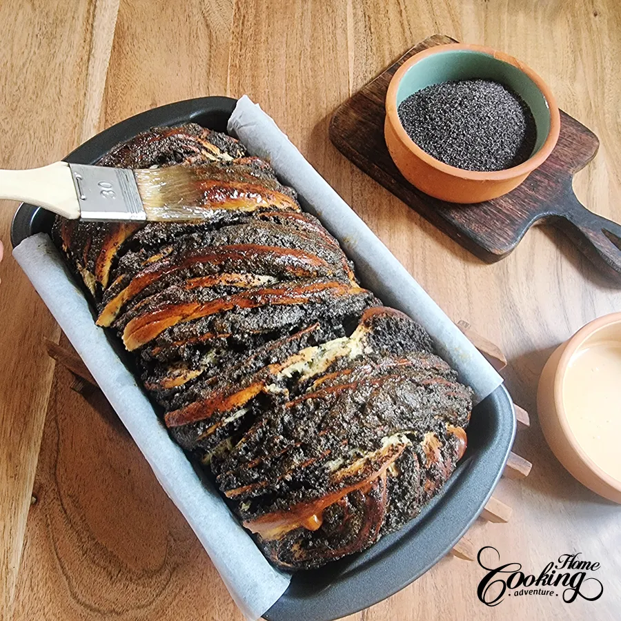 Brushing Babka with syrup