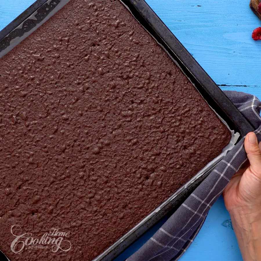 Chocolate Raspberry Cake Roll - step12