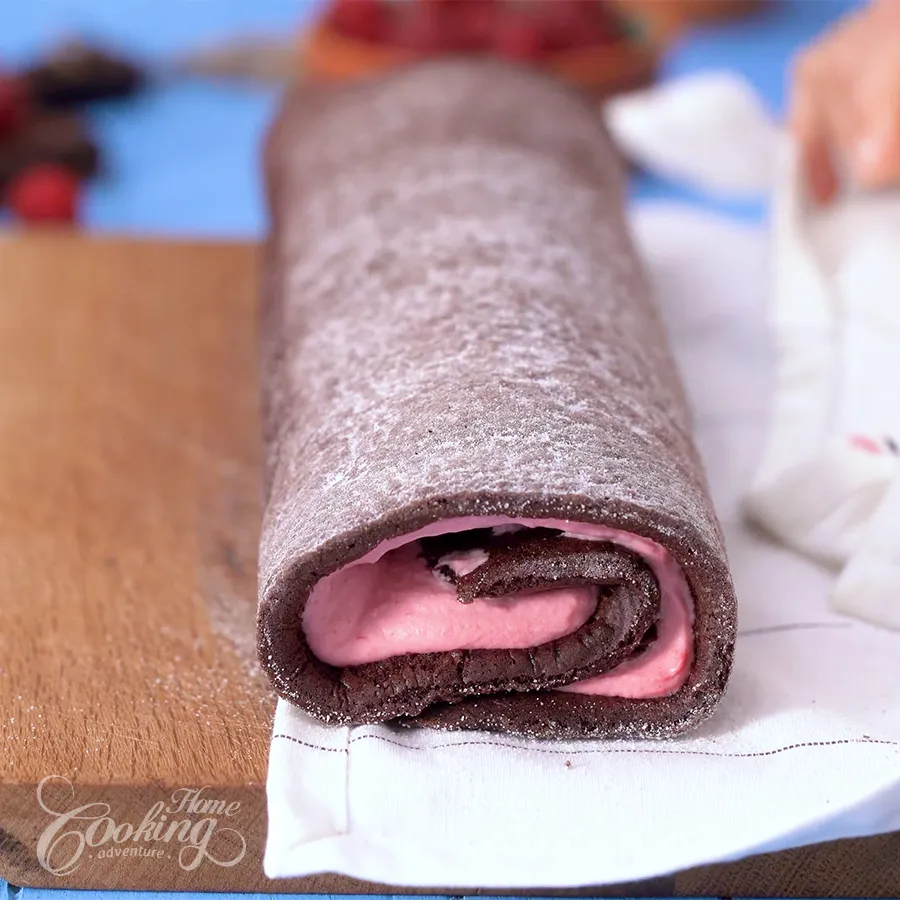 Chocolate Raspberry Cake Roll - step26